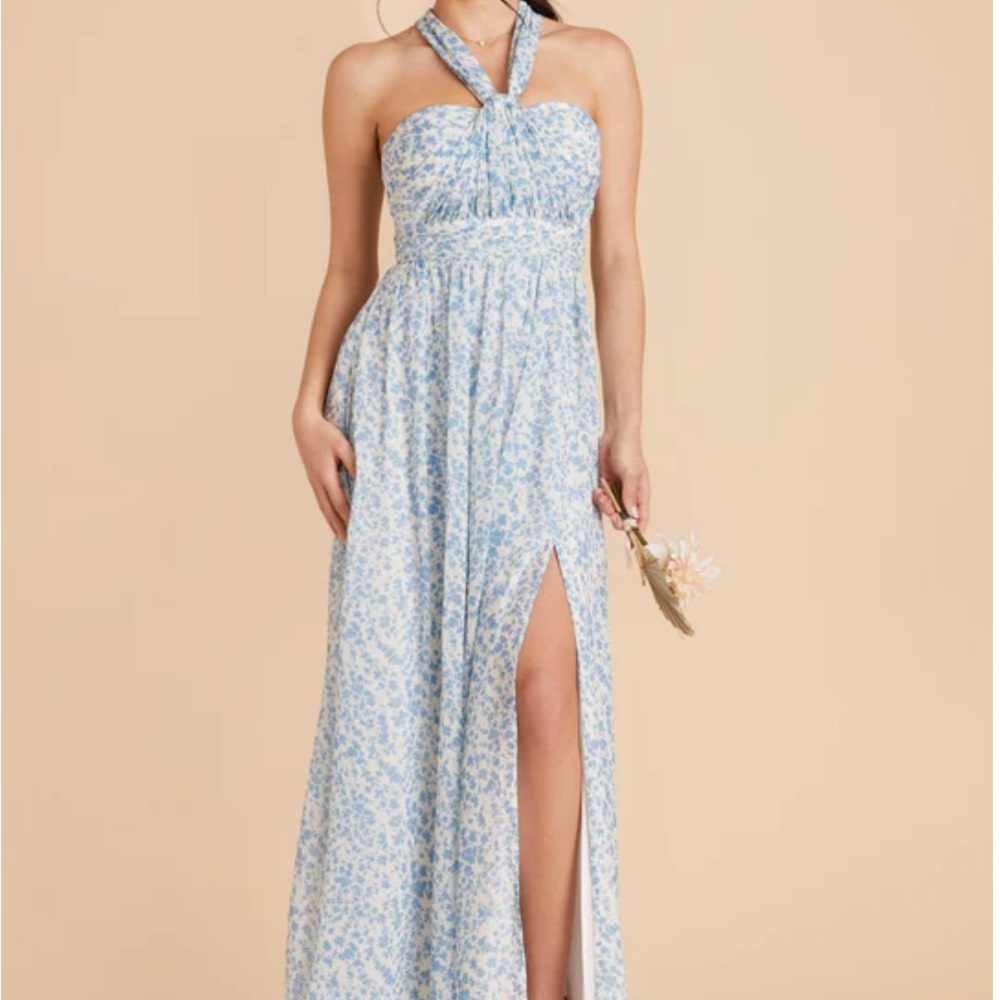 Birdy Grey Grace Convertible Ditsy Blue Floral Chiffon Dress